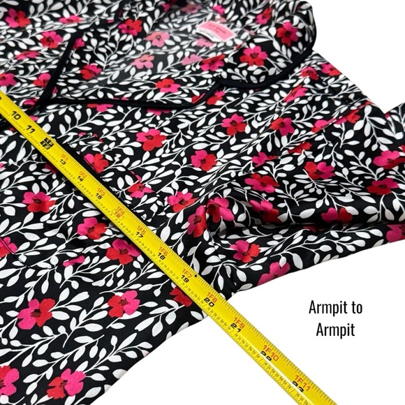 Kate Spade Floral Pajama Button up Top Comfy Cute Chic Women's Size L - Picture 10 of 11